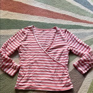 Y2K energie wrap-style stripe tee